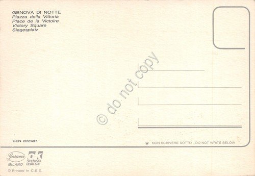 Cartolina Genova Piazza della Vittoria Notturno | Immagine Gallery 2