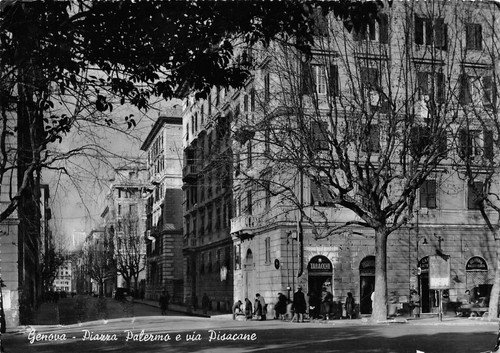 Cartolina Genova Piazza Palermo Via Pisacane 1957