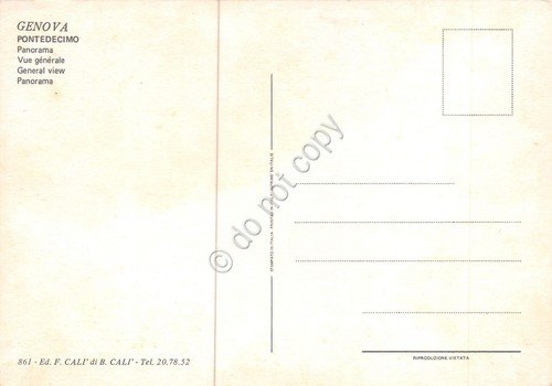 Cartolina Genova Pontedecimo Panorama