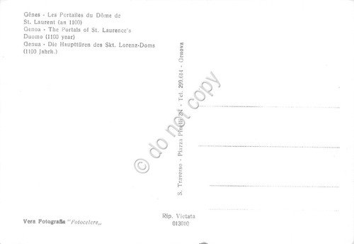 Cartolina Genova Portali del Duomo di San Lorenzo preti van | Immagine Gallery 2
