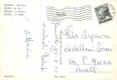 Cartolina Genova Porto 1965