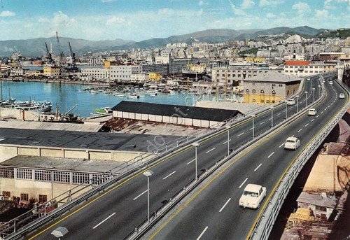 Cartolina Genova Porto e Sopraelevata 1971 | Immagine principale