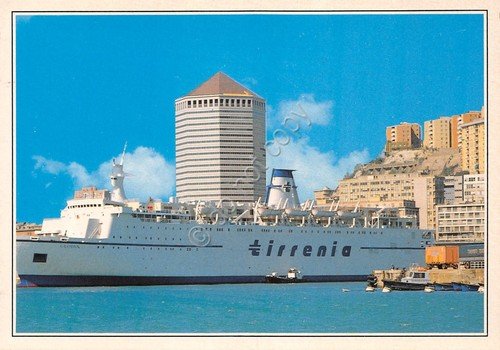 Cartolina Genova Porto Matitone di Kenzo Tange Nave Tirrenia anni … | Immagine principale