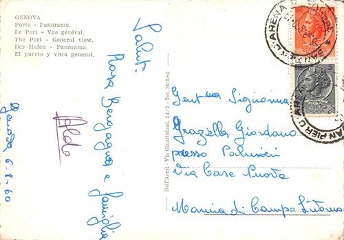 Cartolina Genova Porto Panorama 1960