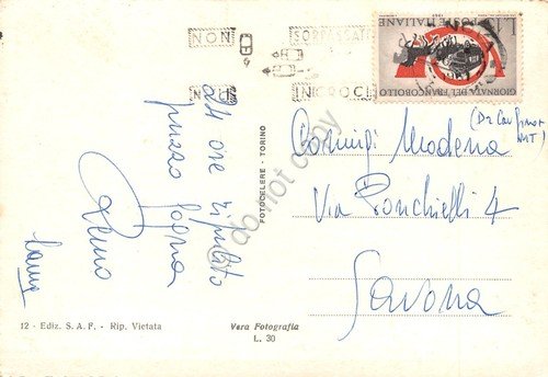 Cartolina Genova porto visto da Corso Firenze 1951 timbro stradale | Immagine Gallery 2