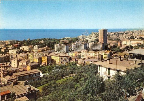 Cartolina Genova Quinto scorcio panoramico zona Corso Europa