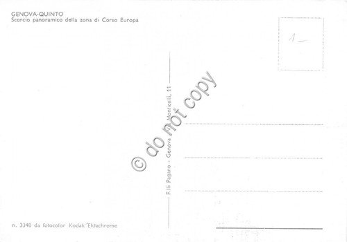 Cartolina Genova Quinto scorcio panoramico zona Corso Europa