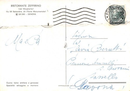 Cartolina Genova Ristorante Zeffirino 2 vedute 1965 | Immagine Gallery 2