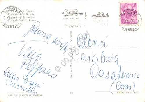 Cartolina Genova San Brigida Trogoli bucato steso per strada 1961 | Immagine Gallery 2