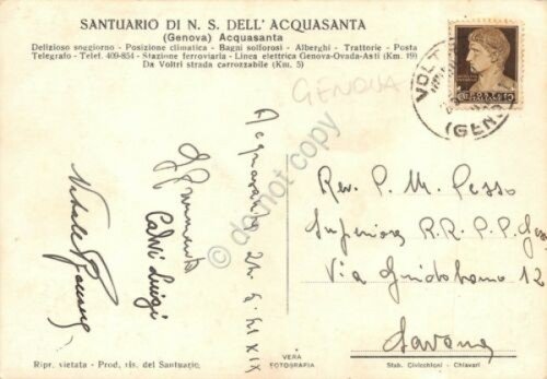 Cartolina Genova Santuario N.S. dell' Acquasanta scala santa e cappelletta …