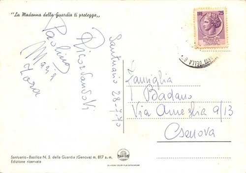 Cartolina Genova Santuario N.S. della Guardia 1970 | Immagine Gallery 2