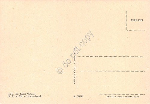 Cartolina Genova Sestri Calcinara spiaggia e panorama parziale