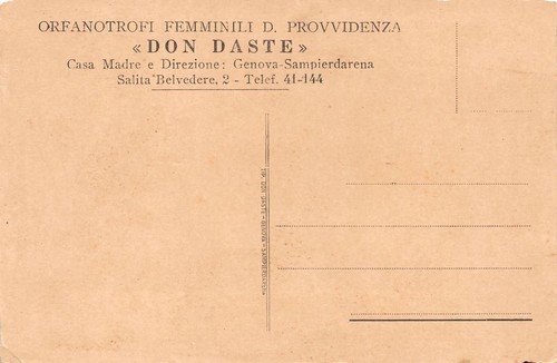 Cartolina Genova Sestri Orfanatrofio femminile Don Daste