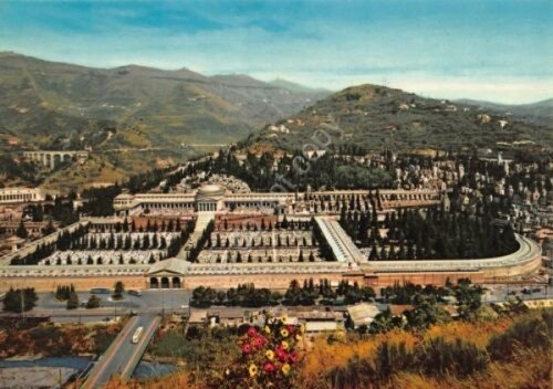 Cartolina Genova Staglieno Camposanto panorama generale