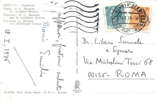 Cartolina Genova Staglieno Tomba di Mazzini 1976 | Immagine Gallery 2