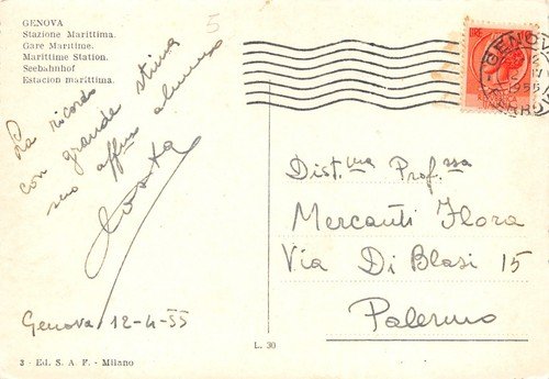 Cartolina Genova Stazione Marittima 1955 | Immagine Gallery 2