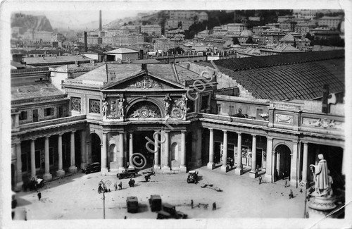 Cartolina Genova Stazione Principe auto d'epoca 1933