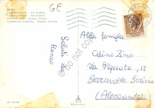 Cartolina Genova strada sopraelevata e Via Gramsci auto negozi | Immagine Gallery 2
