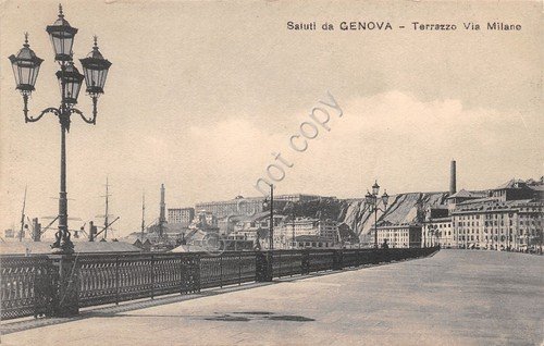 Cartolina Genova Terrazzo Via Milano | Immagine principale