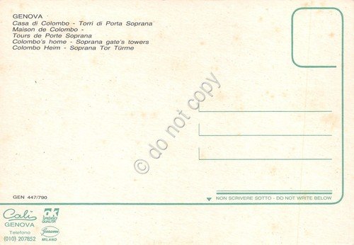 Cartolina Genova Torri di Porta Soprana auto d'epoca animata