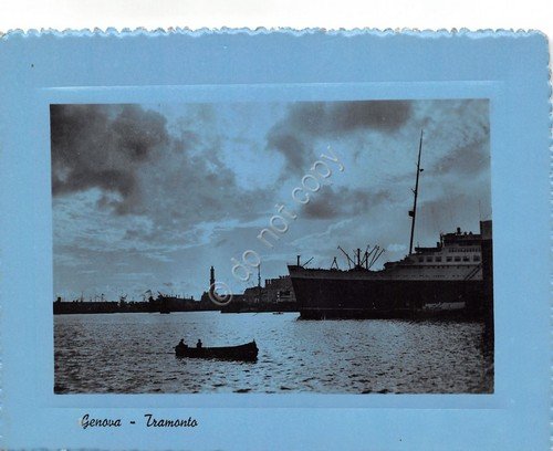 Cartolina Genova Tramonto azzurrata | Immagine principale