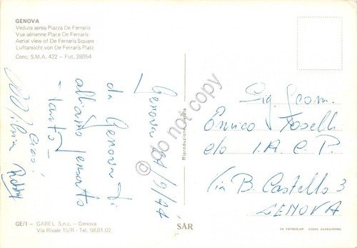 Cartolina Genova veduta aerea di Piazza De Ferraris | Immagine Gallery 2