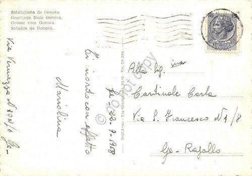 Cartolina Genova vedute 1958