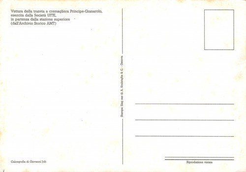 Cartolina Genova Vettura della tranvia a cremagliera Principe Granarolo Rirpoduz | Immagine Gallery 2