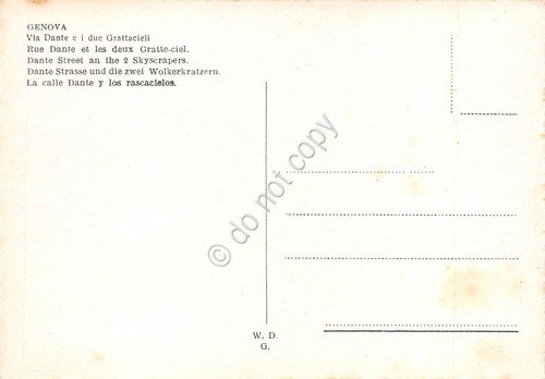 Cartolina Genova Via Dante Grattacieli piccole macchie ingiallimento | Immagine Gallery 2