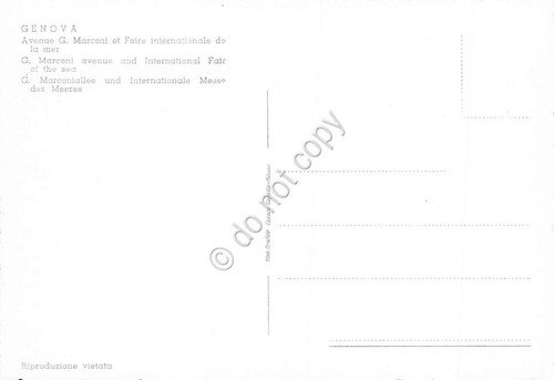 Cartolina Genova Via Marconi Fiera internazionale del mare
