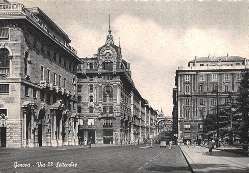 Cartolina Genova Via XX Settembre animata | Immagine principale