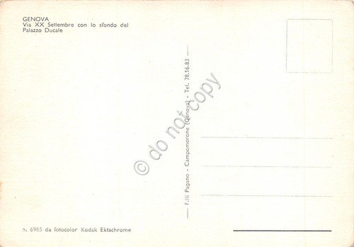 Cartolina Genova Via XX Settembre con Palazzo Ducale | Immagine Gallery 2