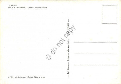 Cartolina Genova Via XX Settembre Ponte Monumentale | Immagine Gallery 2