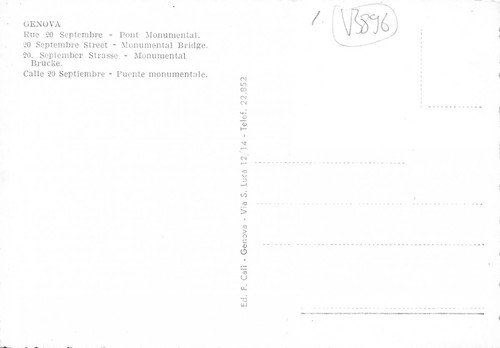 Cartolina Genova Via XX Settembre Ponte Monumentale auto d'epoca | Immagine Gallery 2