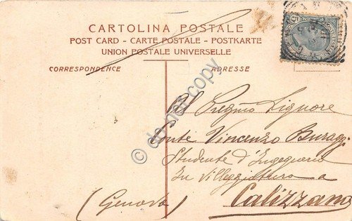 Cartolina Genova Villetta Di Negro cascata d'acqua anni '10