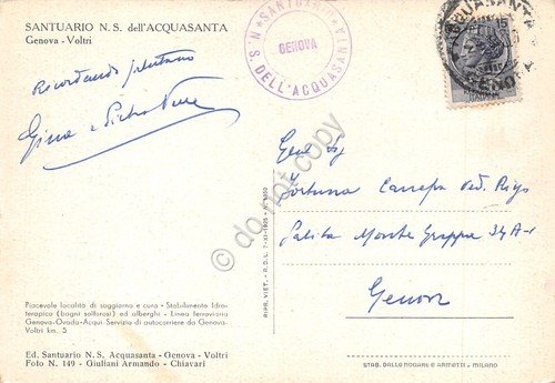 Cartolina Genova Voltri Santuario N.S. dell'Acquasanta | Immagine Gallery 2