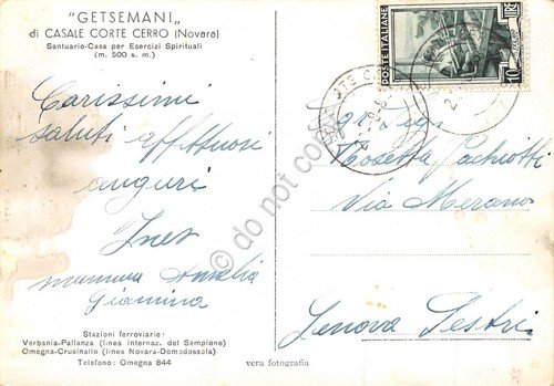 Cartolina Getsemani Passeggiata coperta e terrazzini fioriti anni '50