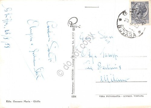 Cartolina Ghiffa Lago Maggiore panorama imbarcadero barca 1958 | Immagine Gallery 2