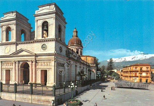 Cartolina Giarre Piazza Duomo Chiesa Madre Etna anni '60 | Immagine principale