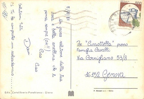 Cartolina Giarre Vedutine (Catania)