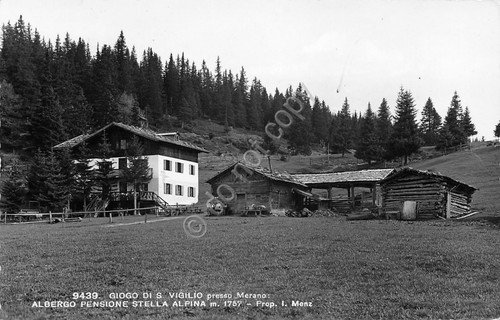 Cartolina Giogo di San Vigilio Albergo Stella Alpina 1955 | Immagine principale