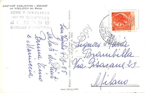 Cartolina Giogo di San Vigilio Albergo Stella Alpina 1955 | Immagine Gallery 2