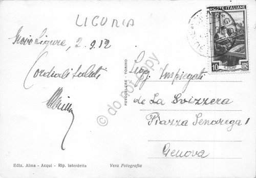 Cartolina Giovi Ligure panorama 1952