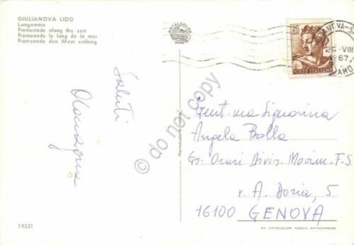 Cartolina Giulianova Lido Lungomare 1967