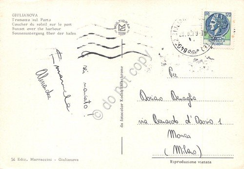 Cartolina Giulianova tramonto sul porto 1979 (Teramo) | Immagine Gallery 2