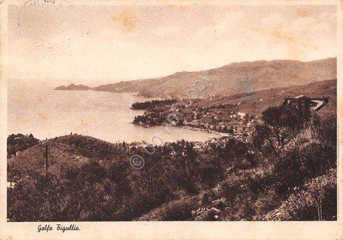 Cartolina Golfo del Tigullio panorama 1937