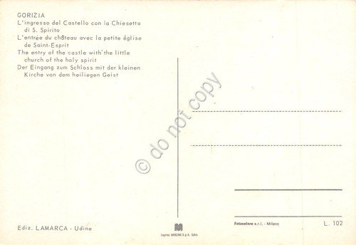 Cartolina Gorizia Castello e chiesetta S. Spirito moto animata