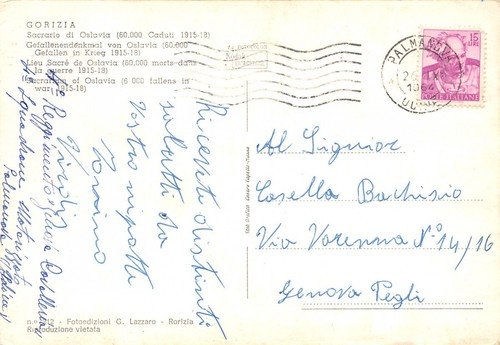 Cartolina Gorizia Sacrario di Oslavia 1964