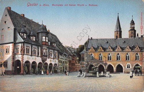 Cartolina Goslar Marktplatz mit Kaiser Worth