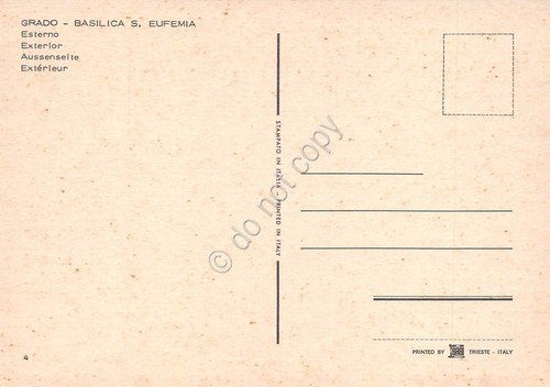 Cartolina Grado Basilica S. Eufemia entrata animata